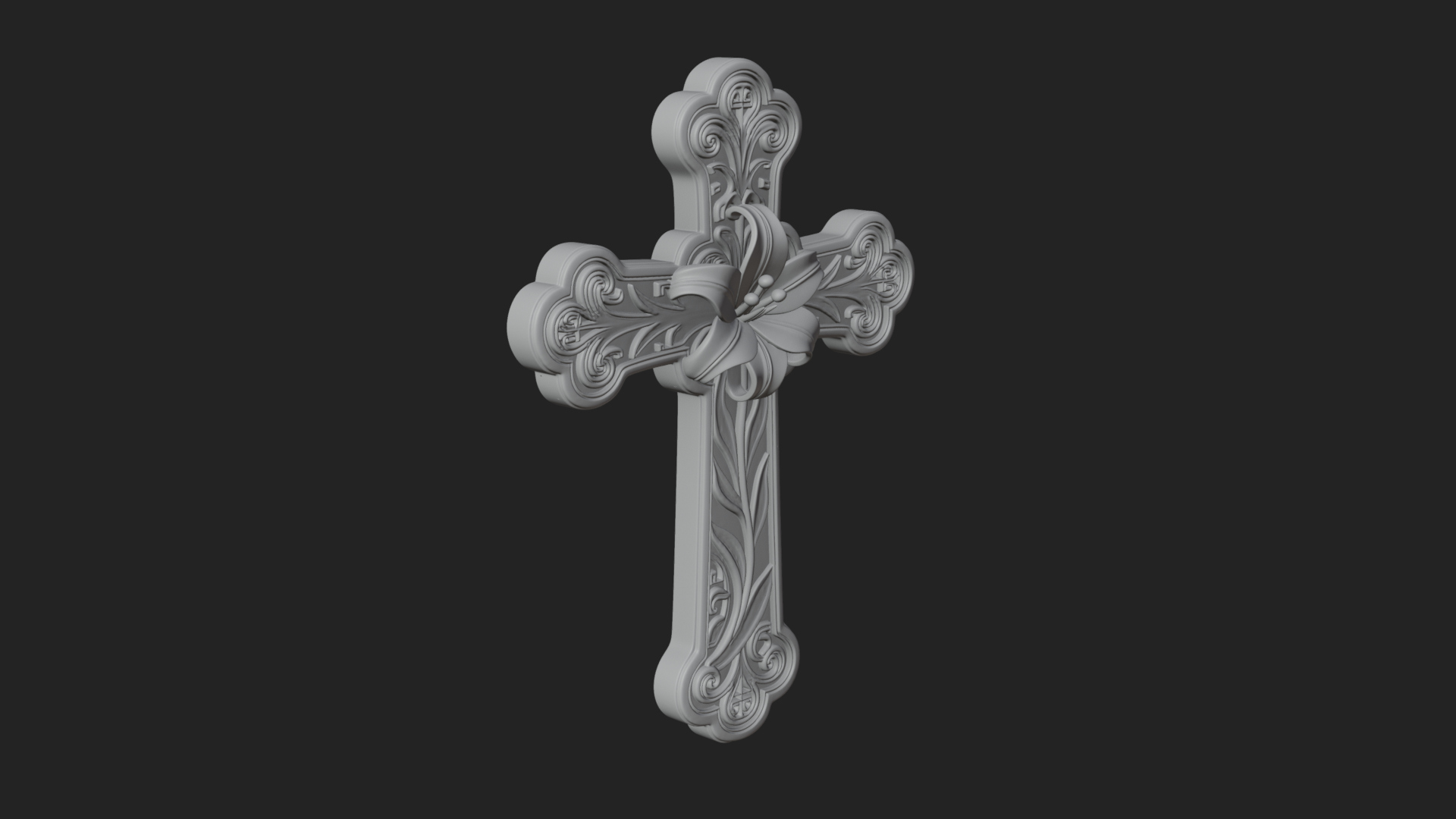 Carved Relief Wall Cross Design 322 3D Print Model 3D Model