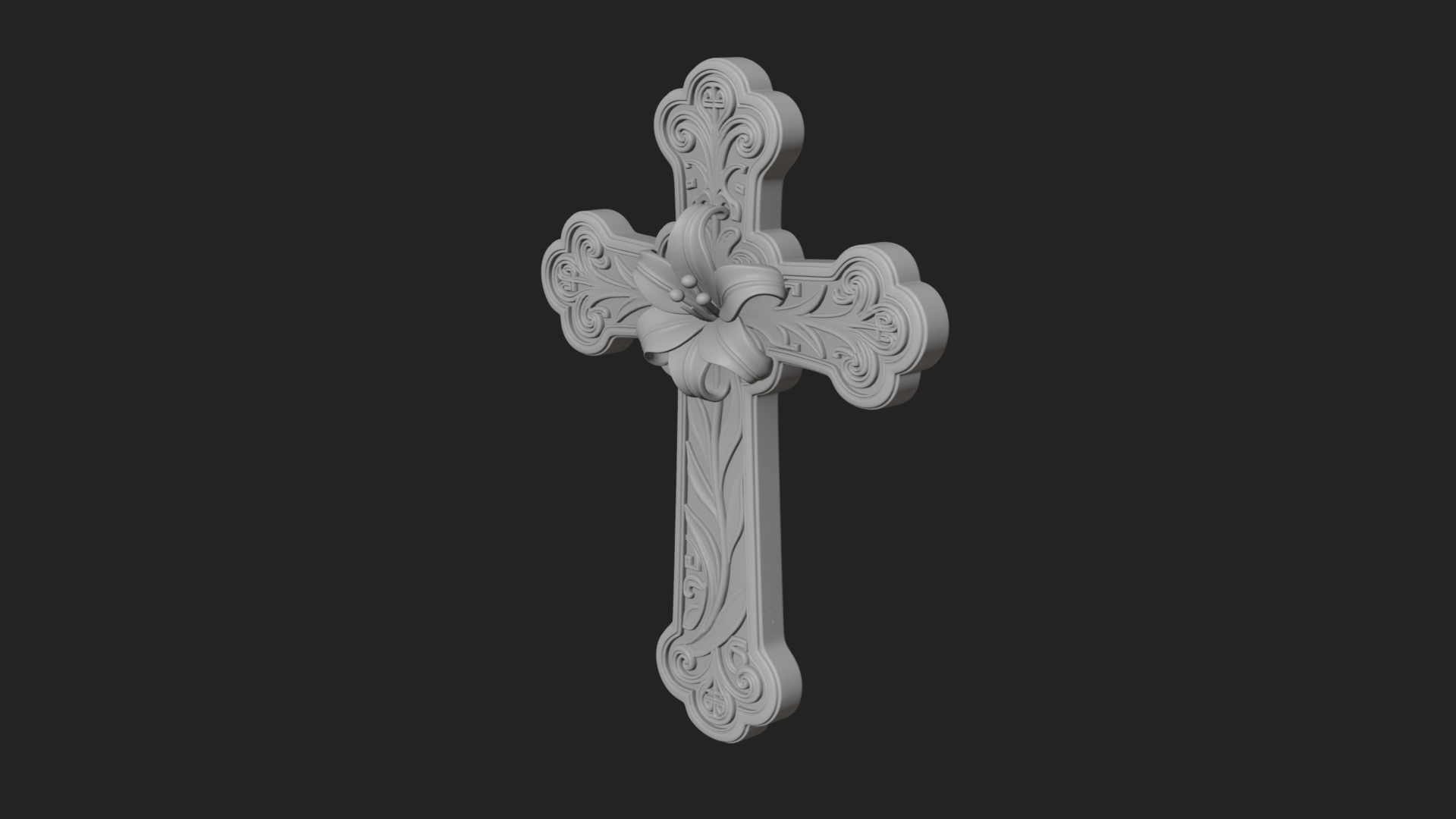 Carved Relief Wall Cross Design 322 3D Print Model 3D Model