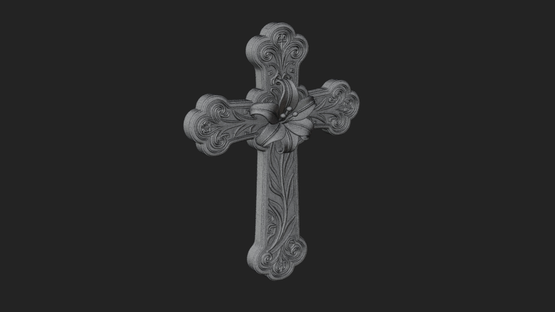Carved Relief Wall Cross Design 322 3D Print Model 3D Model