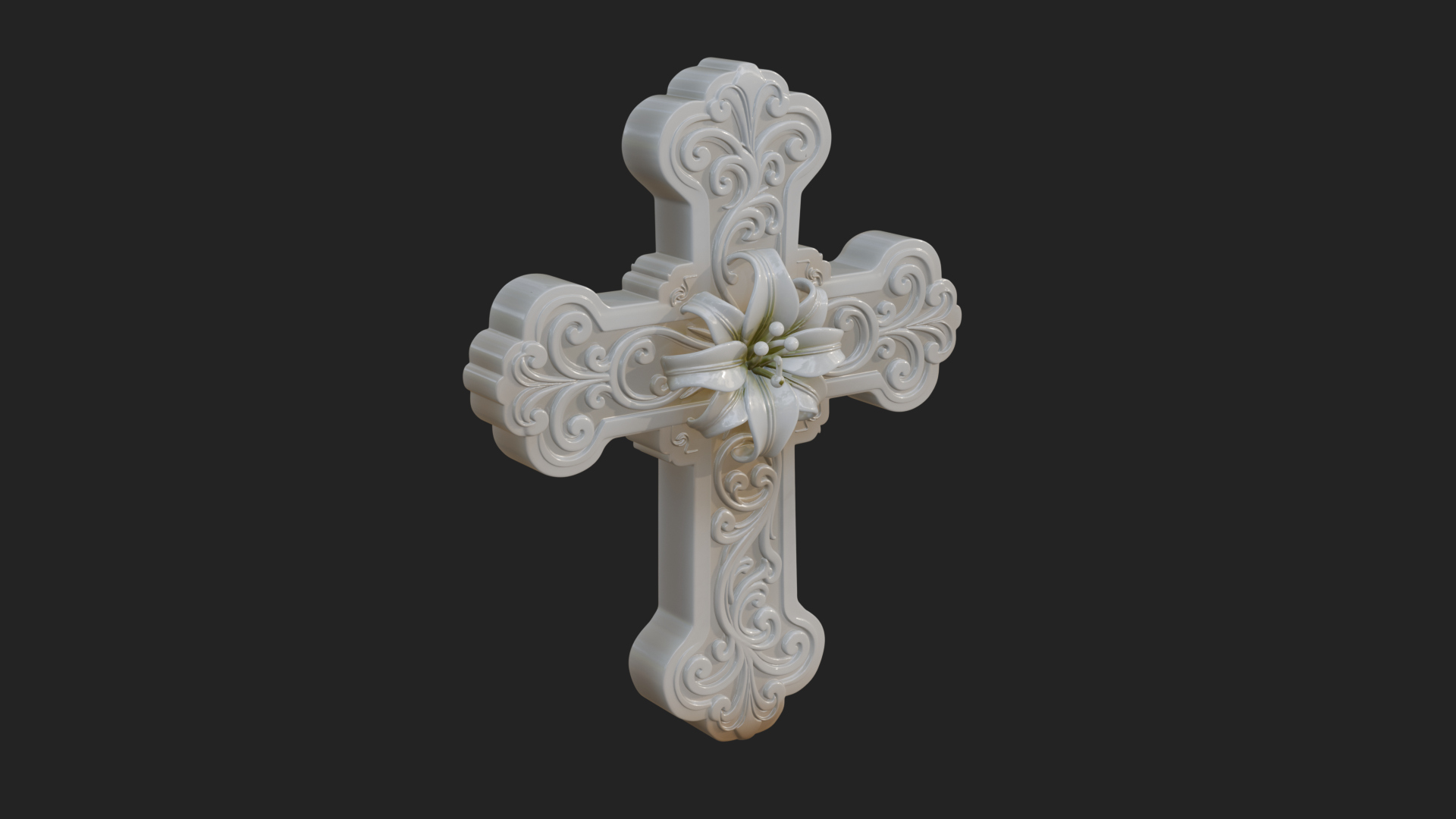 Carved Relief Wall Cross Design 323 3D Print Model 3D Model