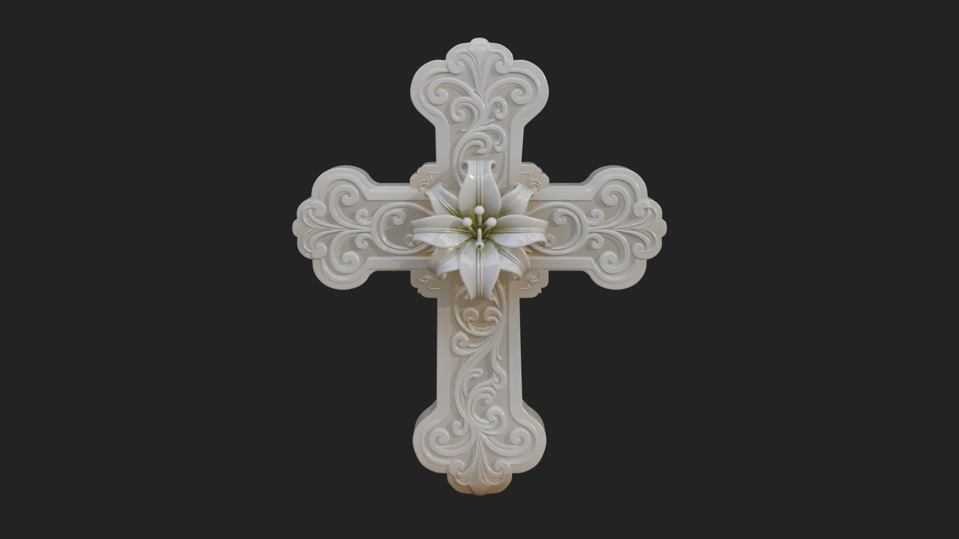 Carved Relief Wall Cross Design 323 3D Print Model 3D Model