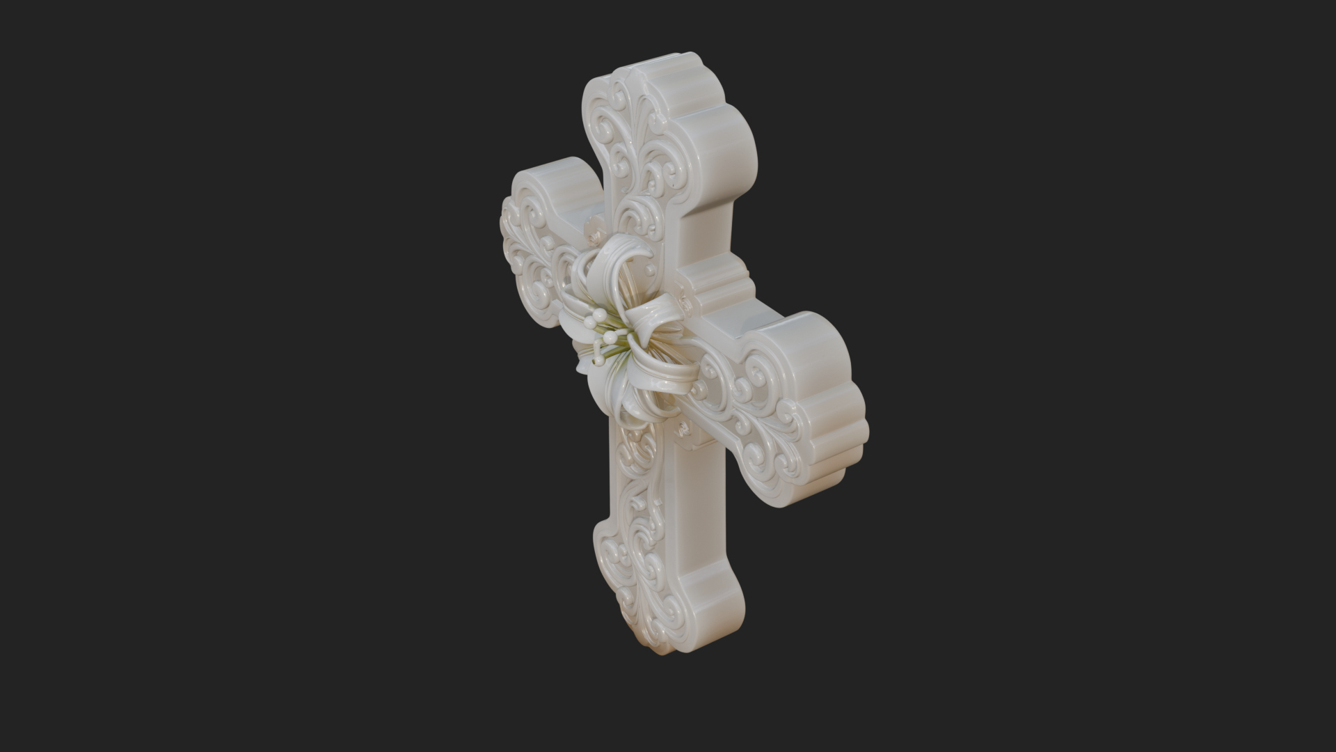 Carved Relief Wall Cross Design 323 3D Print Model 3D Model