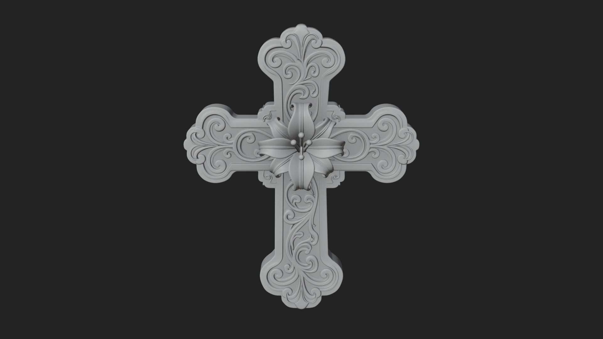 Carved Relief Wall Cross Design 323 3D Print Model 3D Model