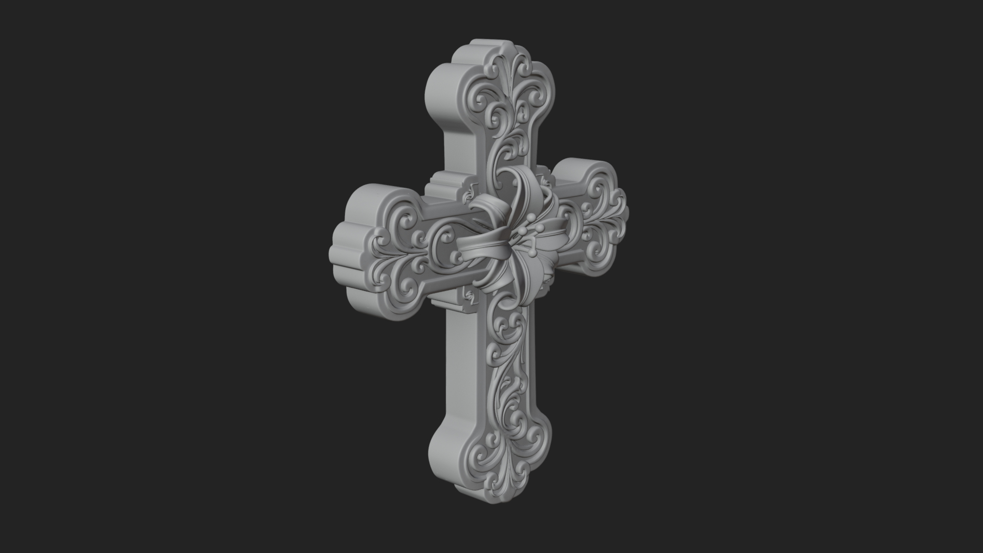 Carved Relief Wall Cross Design 323 3D Print Model 3D Model