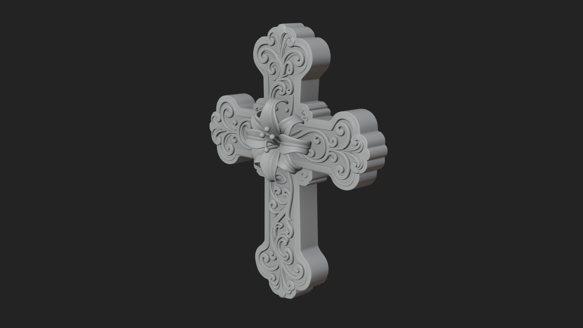 Carved Relief Wall Cross Design 323 3D Print Model 3D Model