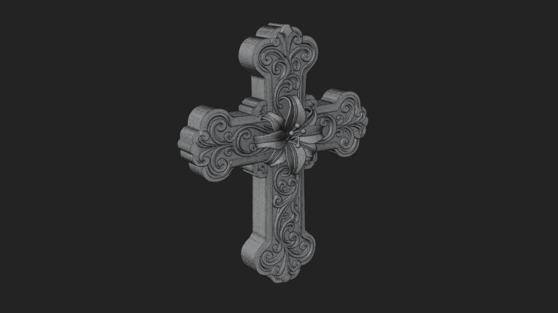 Carved Relief Wall Cross Design 323 3D Print Model 3D Model