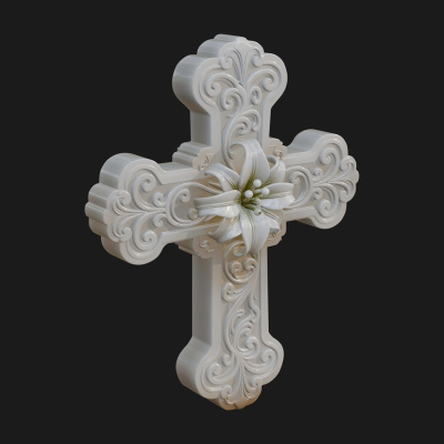 Carved Relief Wall Cross Design 323 3D Print Model