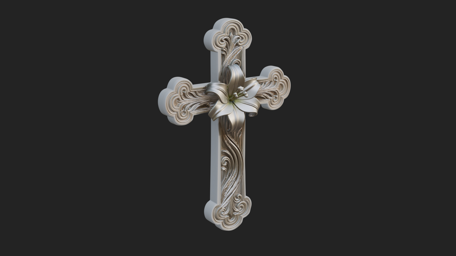 Carved Relief Wall Cross Design 324 3D Print Model 3D Model