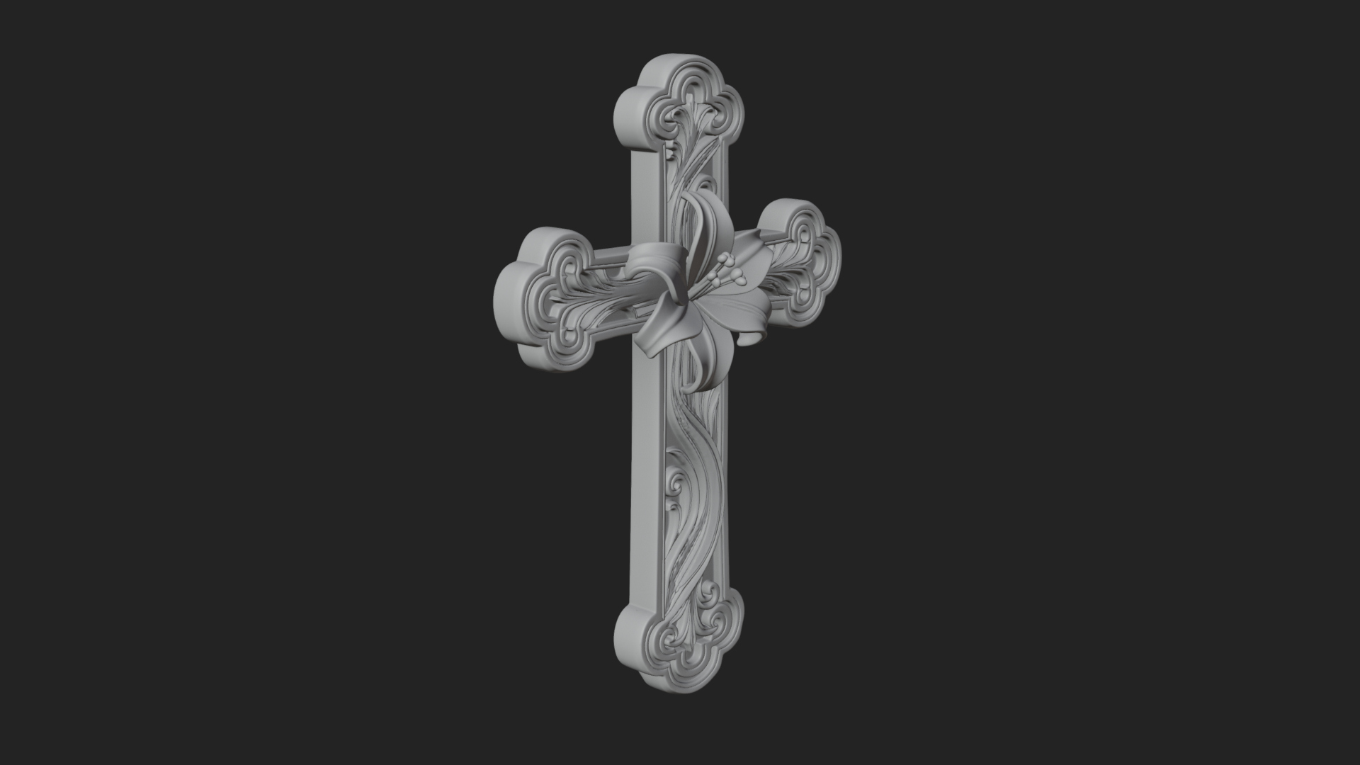 Carved Relief Wall Cross Design 324 3D Print Model 3D Model