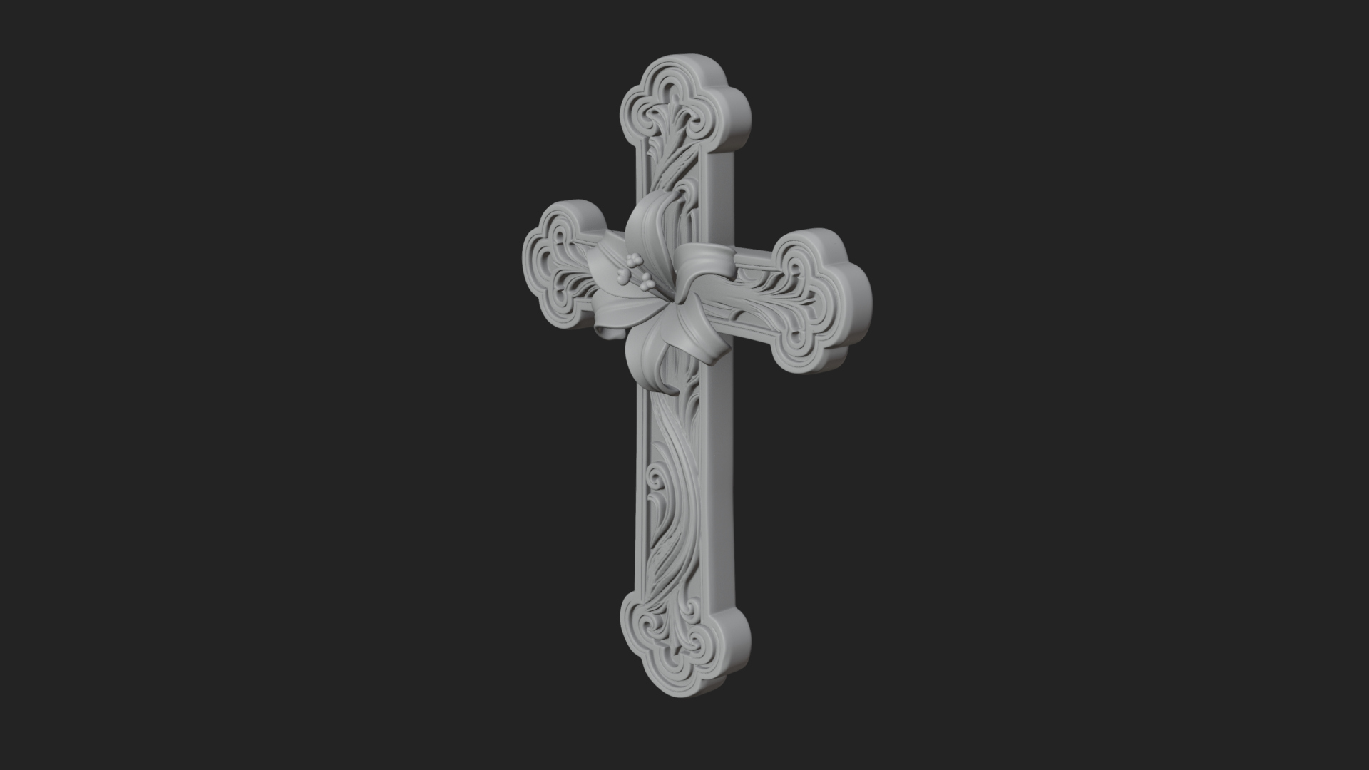 Carved Relief Wall Cross Design 324 3D Print Model 3D Model