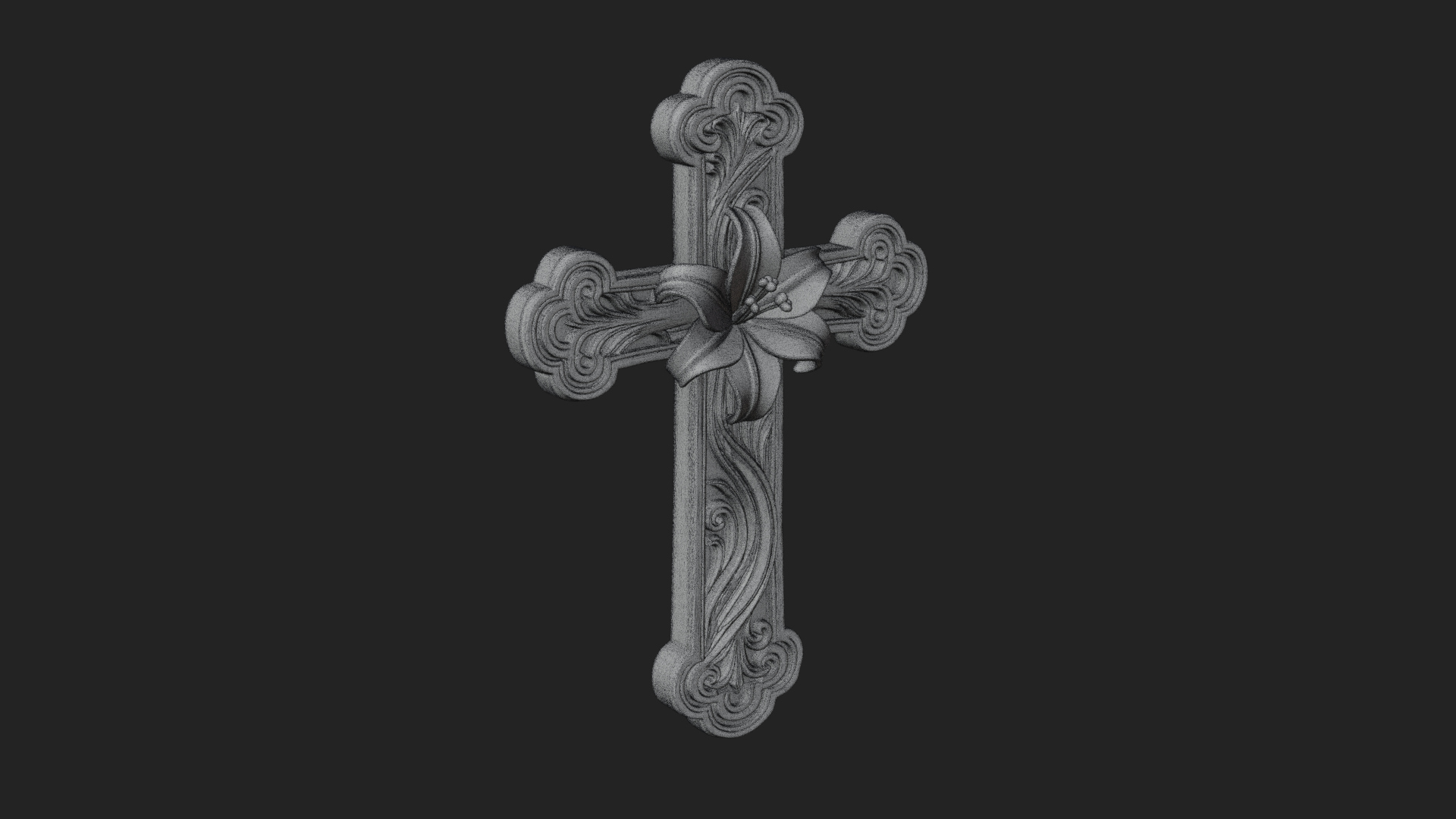 Carved Relief Wall Cross Design 324 3D Print Model 3D Model