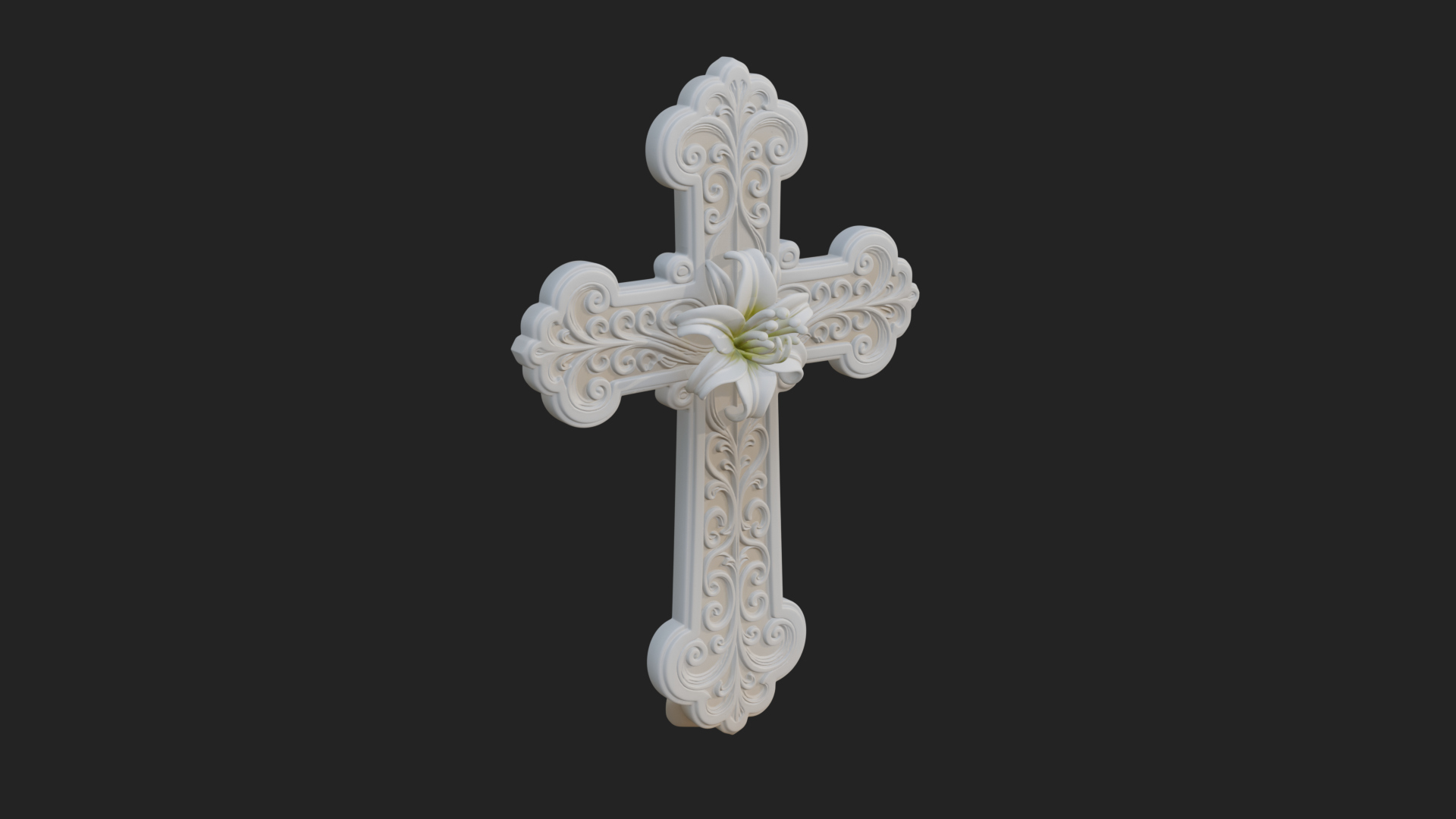 Carved Relief Wall Cross Design 325 3D Print Model 3D Model