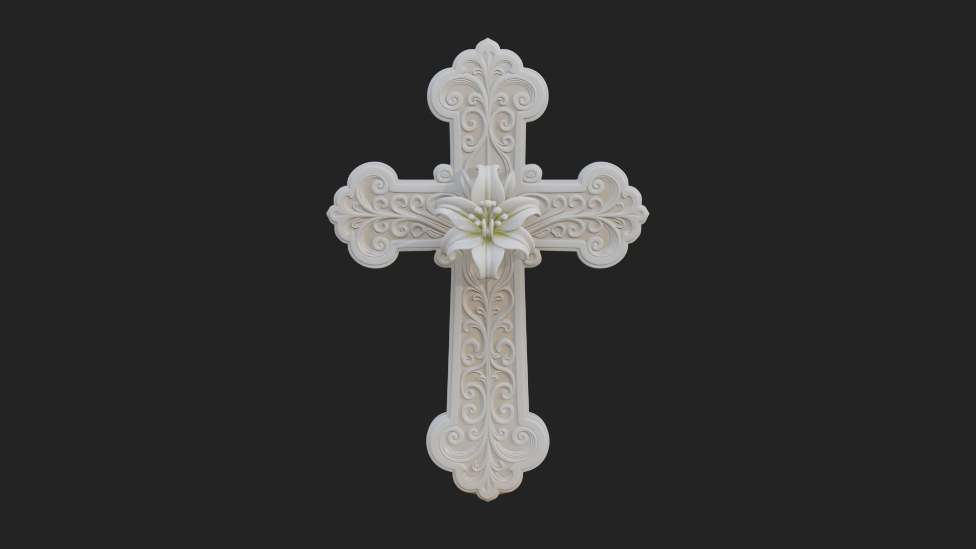 Carved Relief Wall Cross Design 325 3D Print Model 3D Model