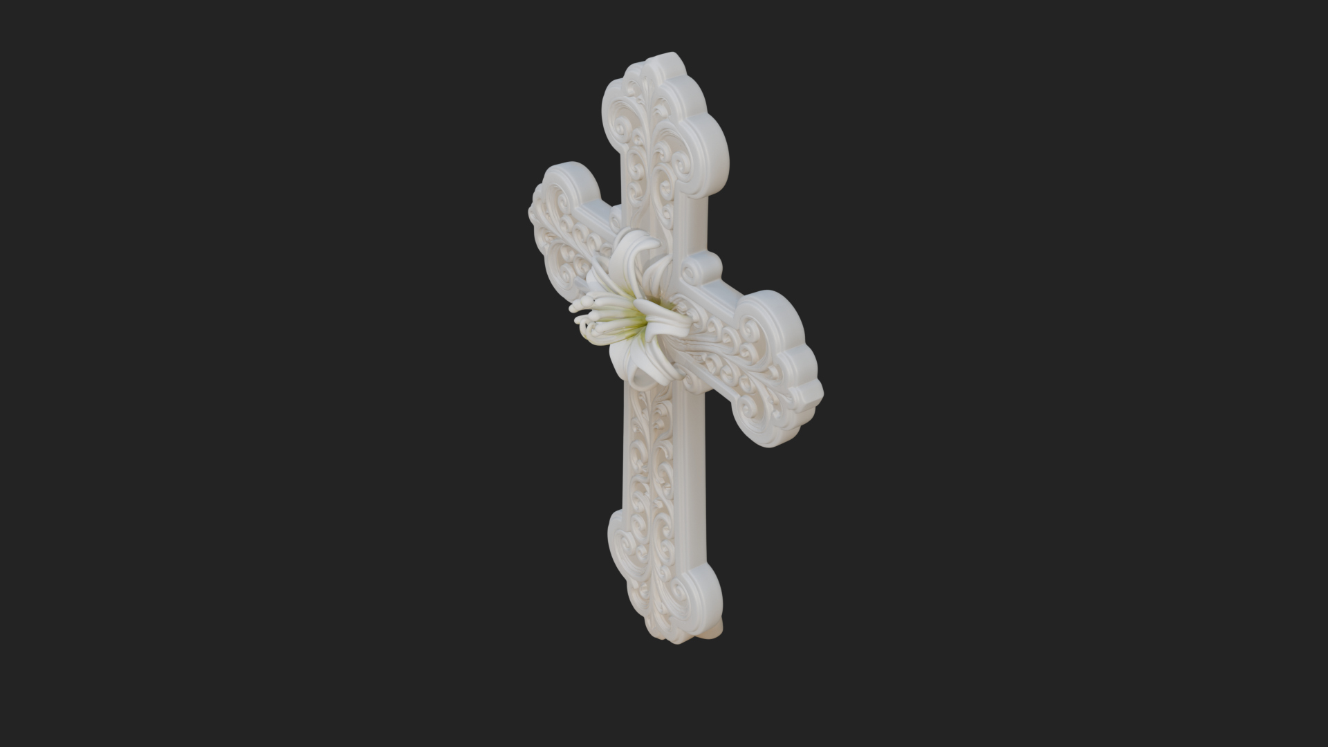 Carved Relief Wall Cross Design 325 3D Print Model 3D Model
