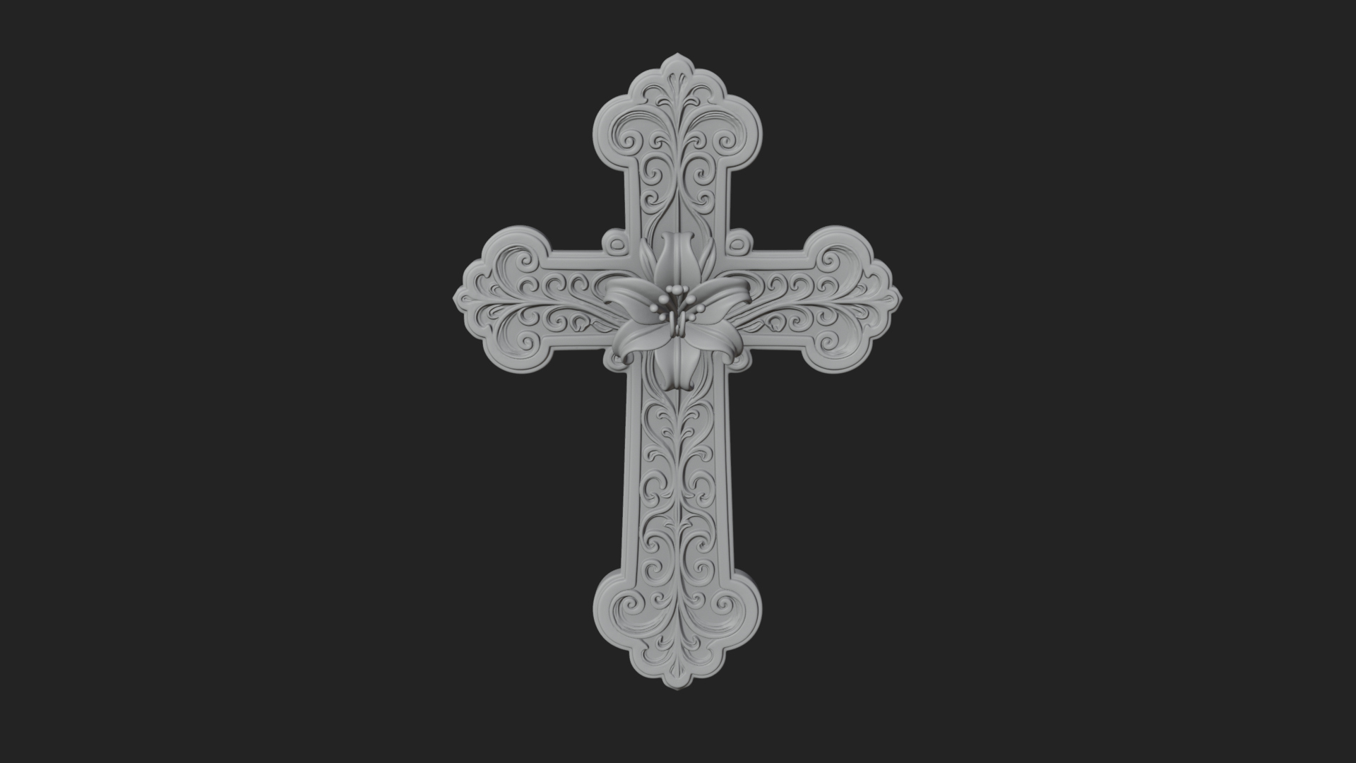 Carved Relief Wall Cross Design 325 3D Print Model 3D Model