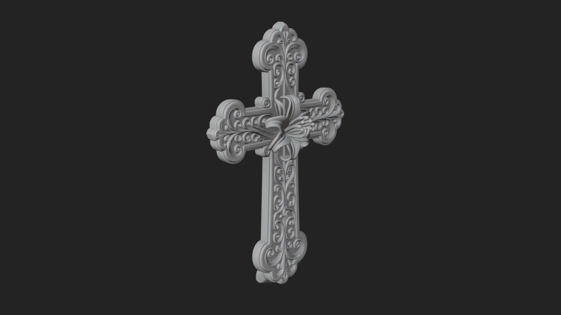 Carved Relief Wall Cross Design 325 3D Print Model 3D Model