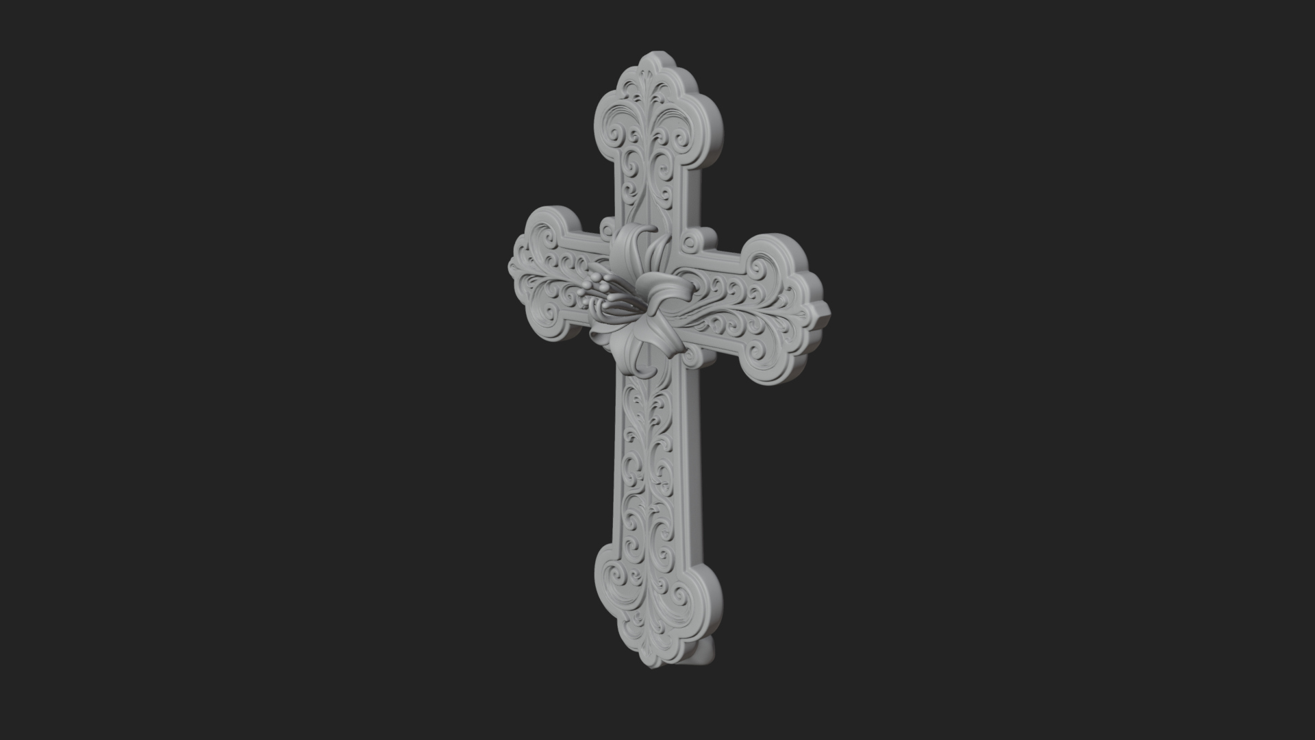 Carved Relief Wall Cross Design 325 3D Print Model 3D Model