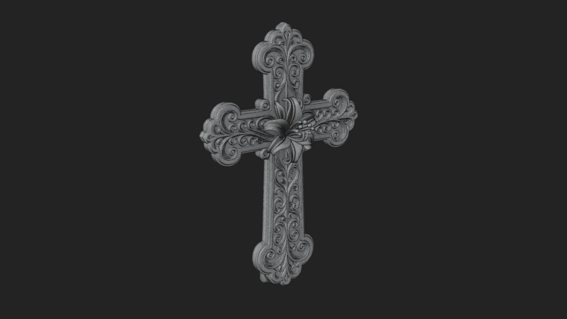 Carved Relief Wall Cross Design 325 3D Print Model 3D Model