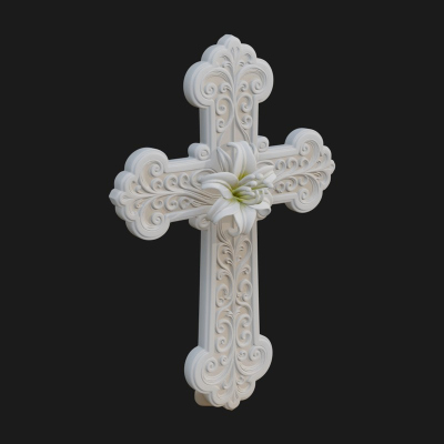Carved Relief Wall Cross Design 325 3D Print Model