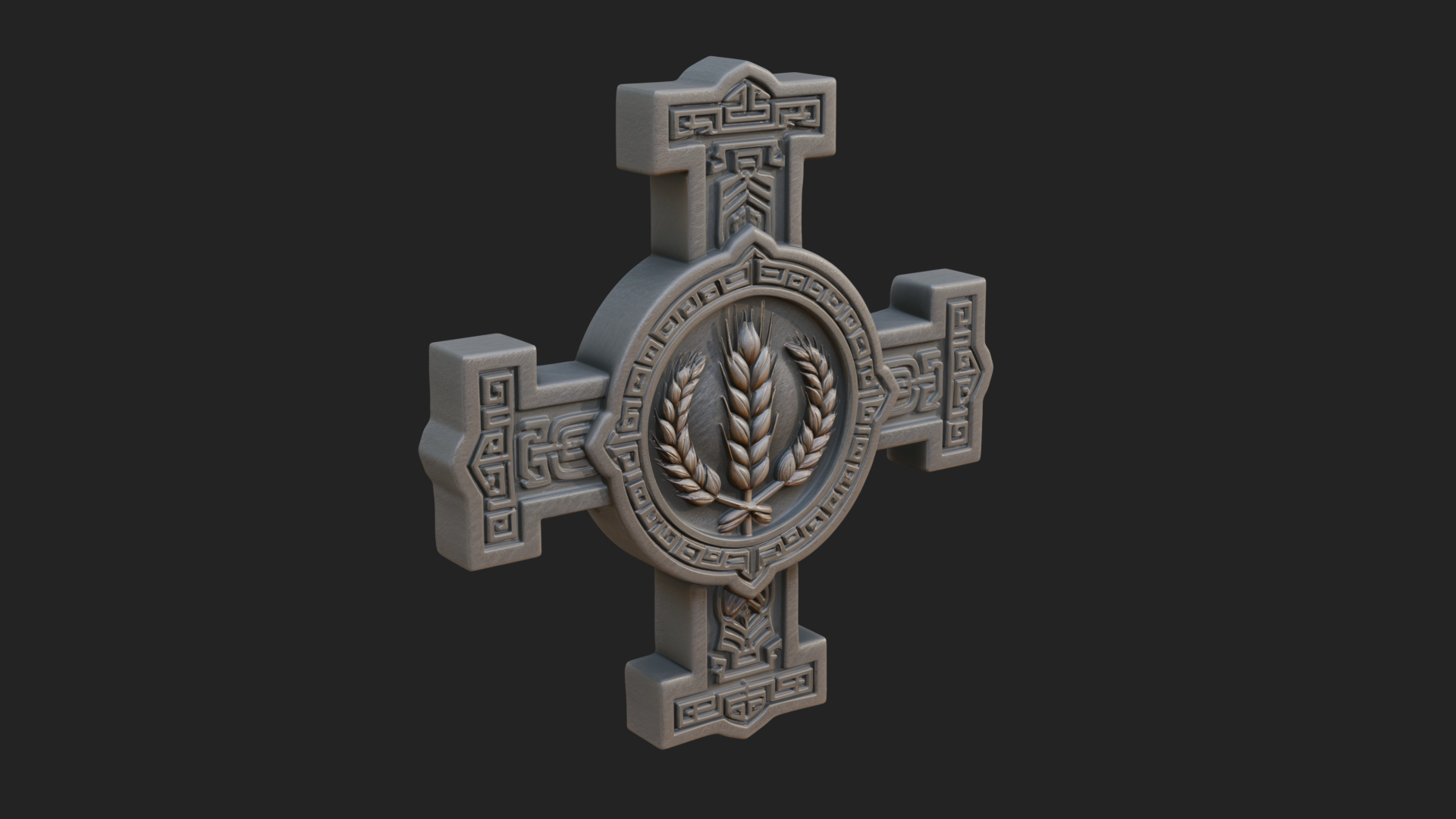 Carved Relief Wall Cross Design 326 3D Print Model 3D Model