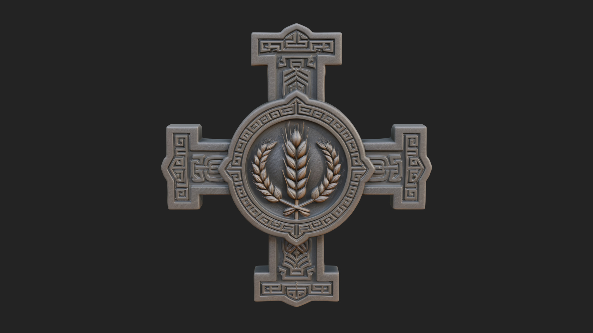 Carved Relief Wall Cross Design 326 3D Print Model 3D Model