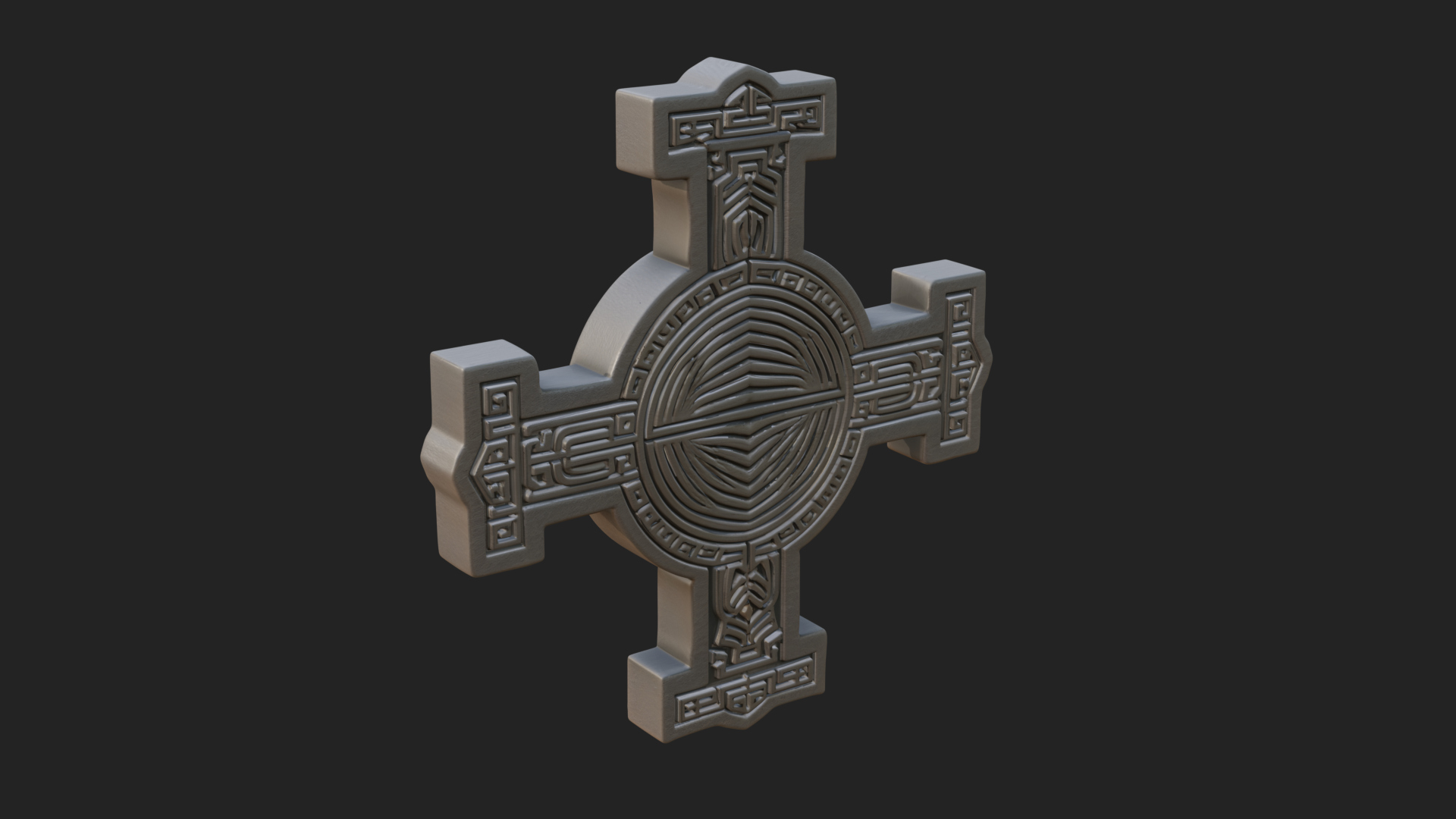 Carved Relief Wall Cross Design 326 3D Print Model 3D Model