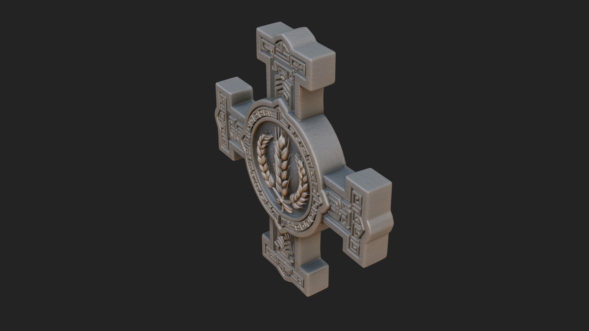 Carved Relief Wall Cross Design 326 3D Print Model 3D Model