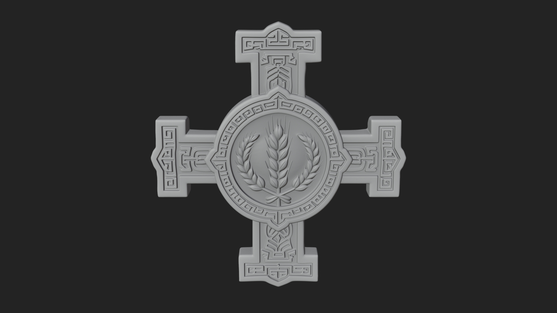 Carved Relief Wall Cross Design 326 3D Print Model 3D Model