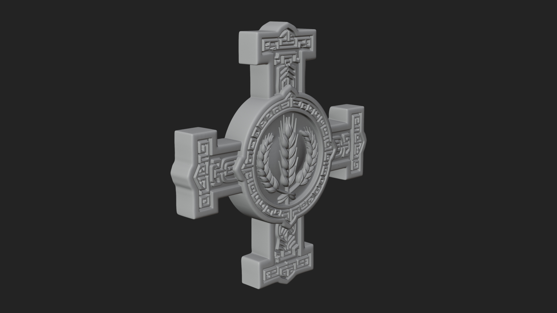 Carved Relief Wall Cross Design 326 3D Print Model 3D Model
