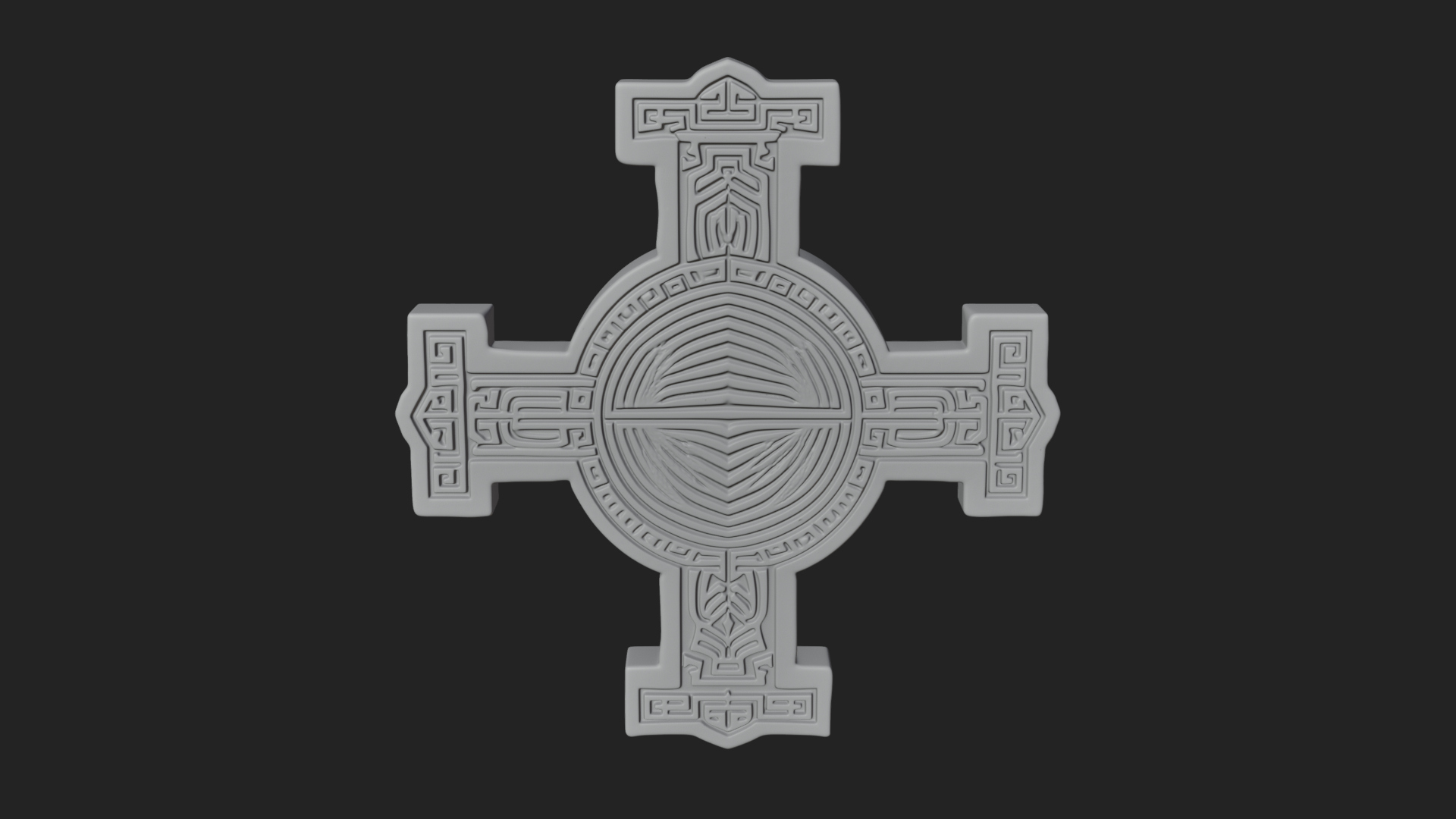 Carved Relief Wall Cross Design 326 3D Print Model 3D Model