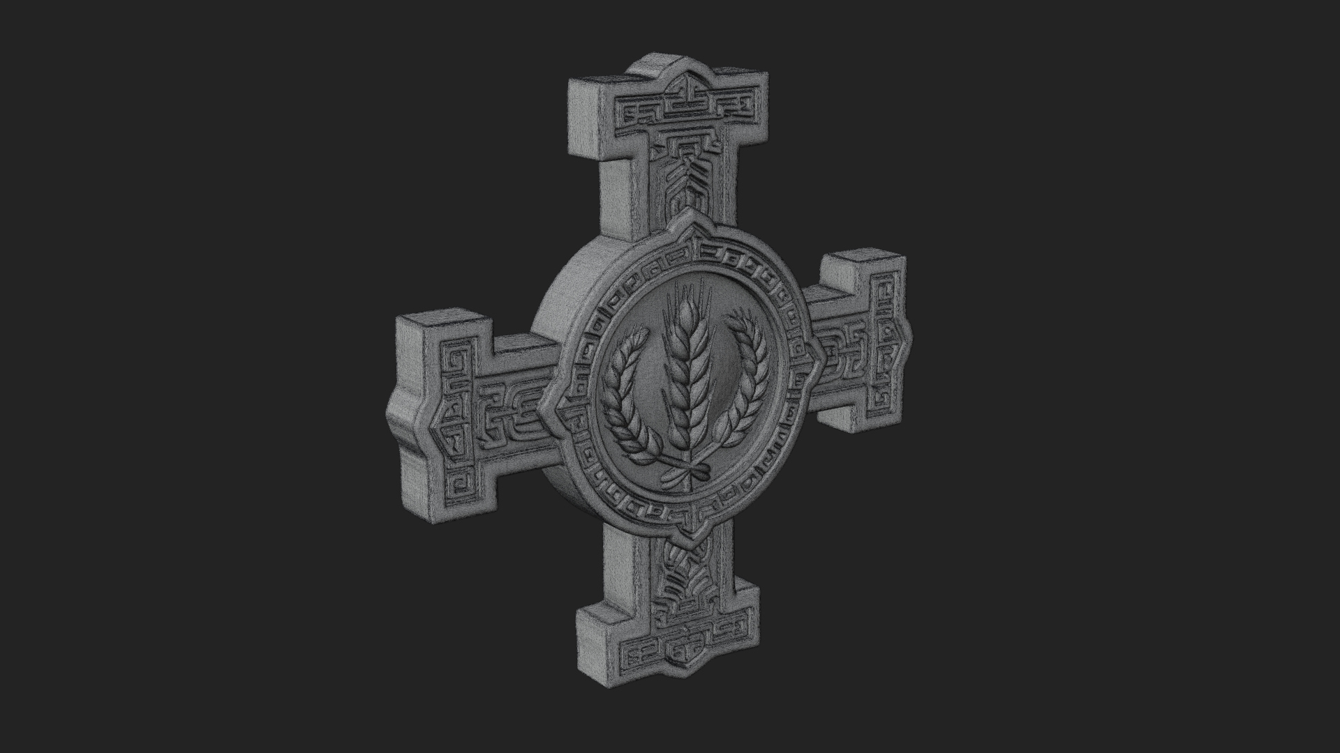 Carved Relief Wall Cross Design 326 3D Print Model 3D Model