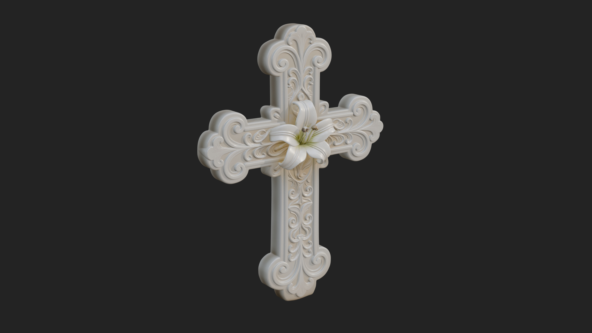 Carved Relief Wall Cross Design 327 3D Print Model 3D Model