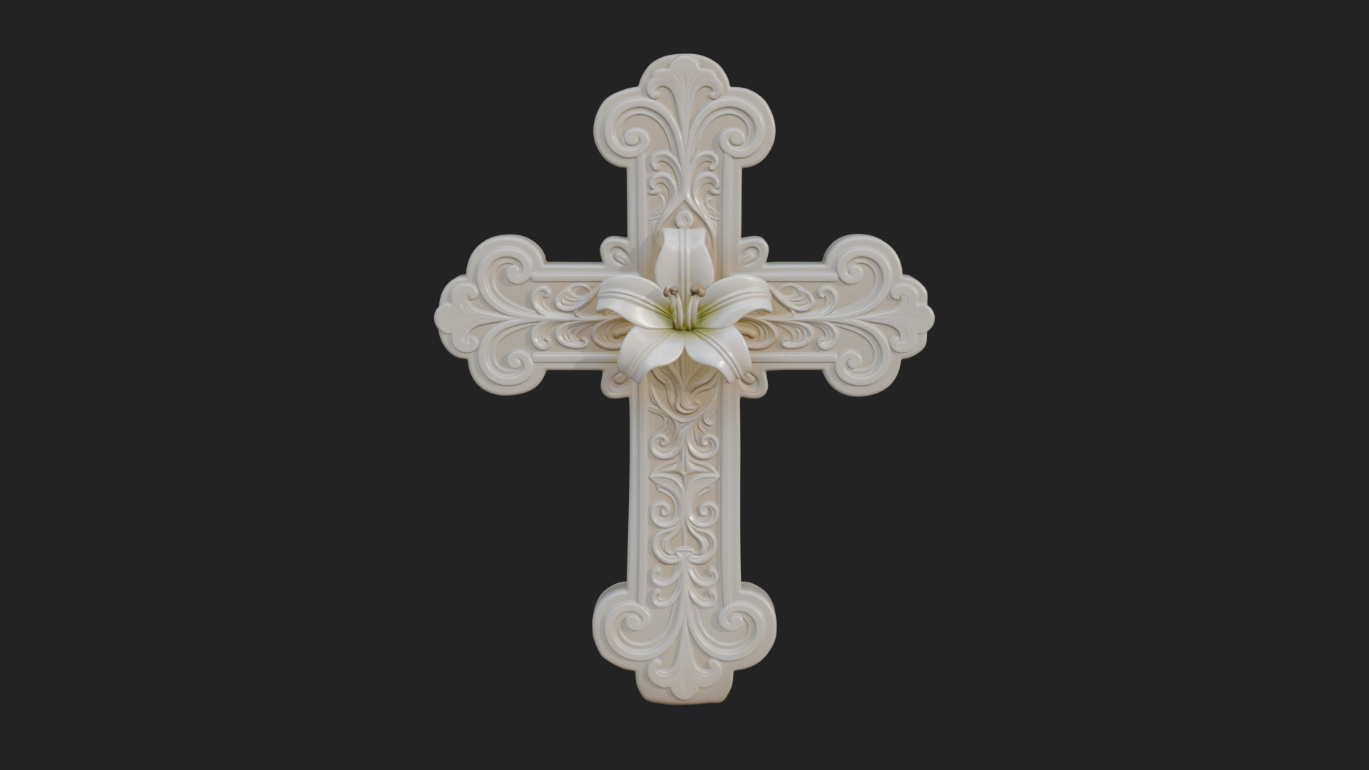 Carved Relief Wall Cross Design 327 3D Print Model 3D Model