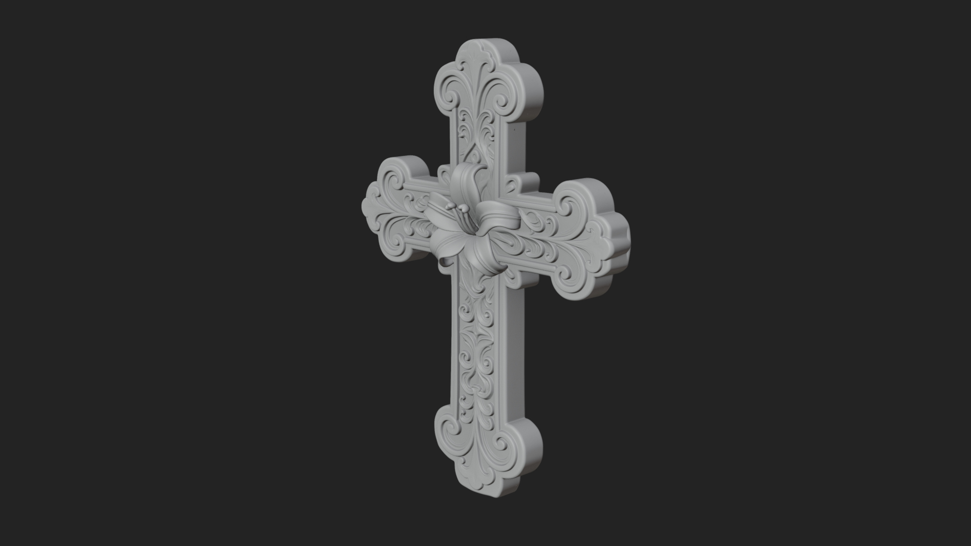 Carved Relief Wall Cross Design 327 3D Print Model 3D Model
