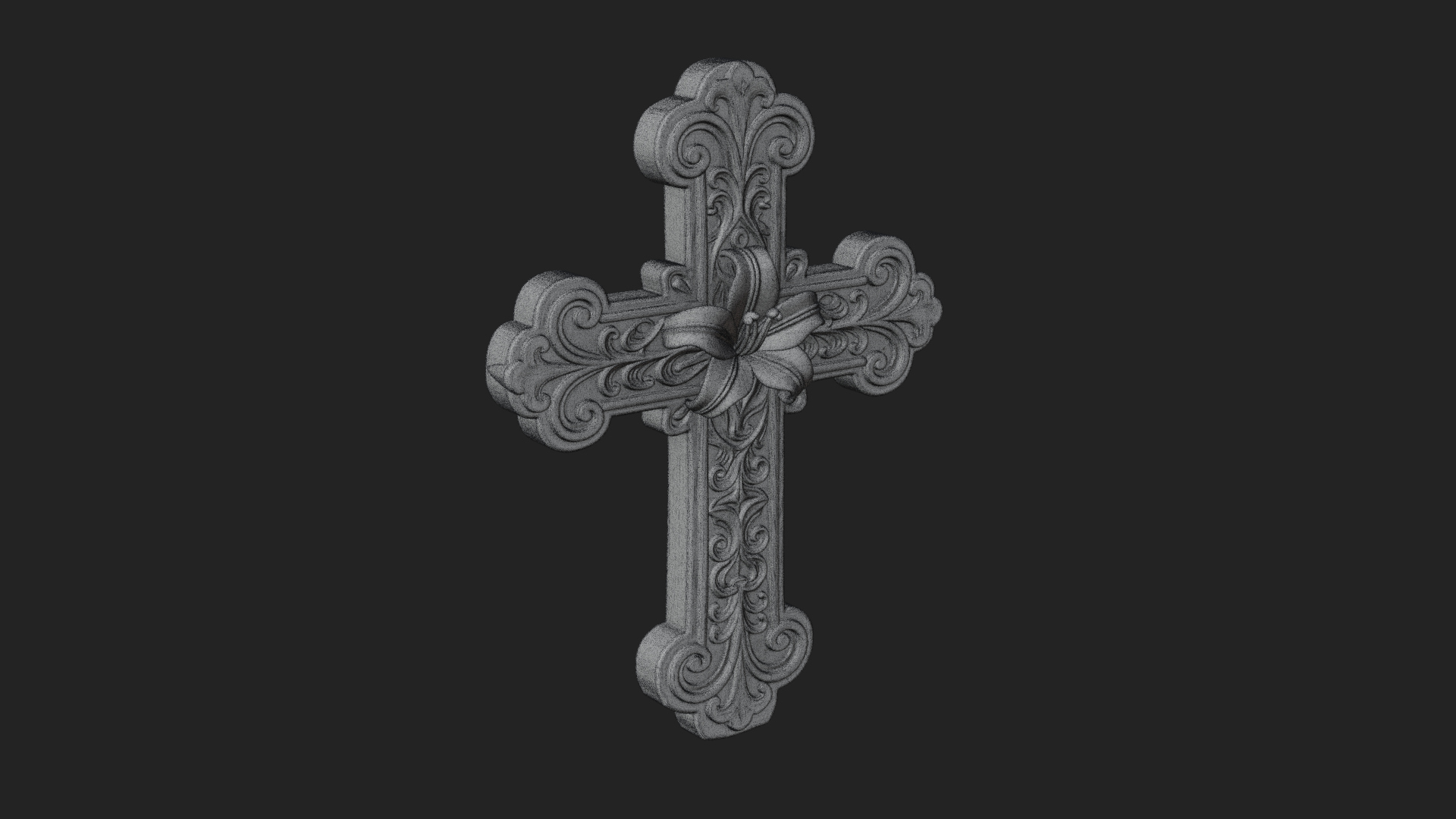 Carved Relief Wall Cross Design 327 3D Print Model 3D Model