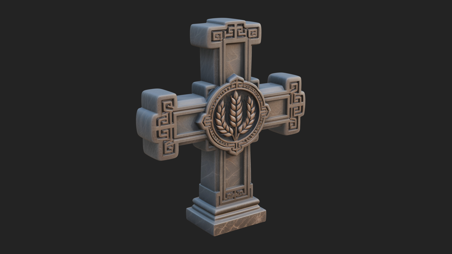 Carved Relief Wall Cross Design 328 3D Print Model 3D Model