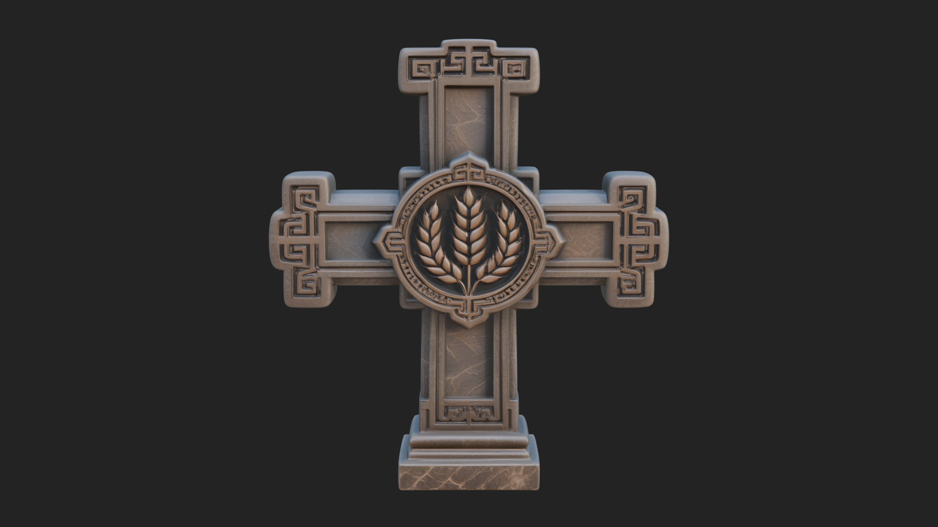 Carved Relief Wall Cross Design 328 3D Print Model 3D Model