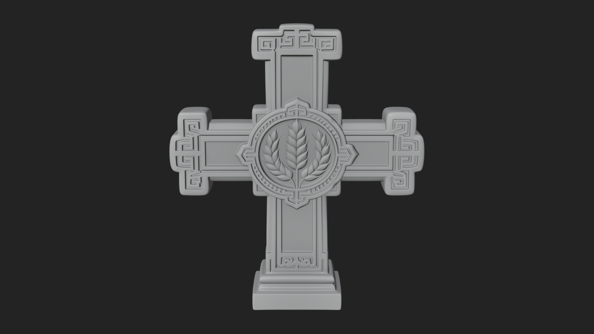 Carved Relief Wall Cross Design 328 3D Print Model 3D Model