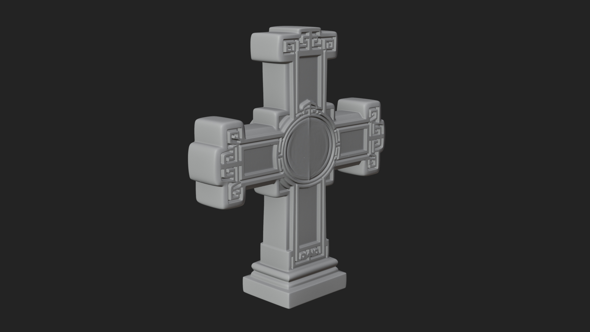 Carved Relief Wall Cross Design 328 3D Print Model 3D Model