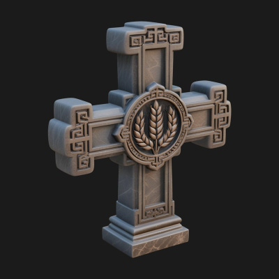 Carved Relief Wall Cross Design 328 3D Print Model