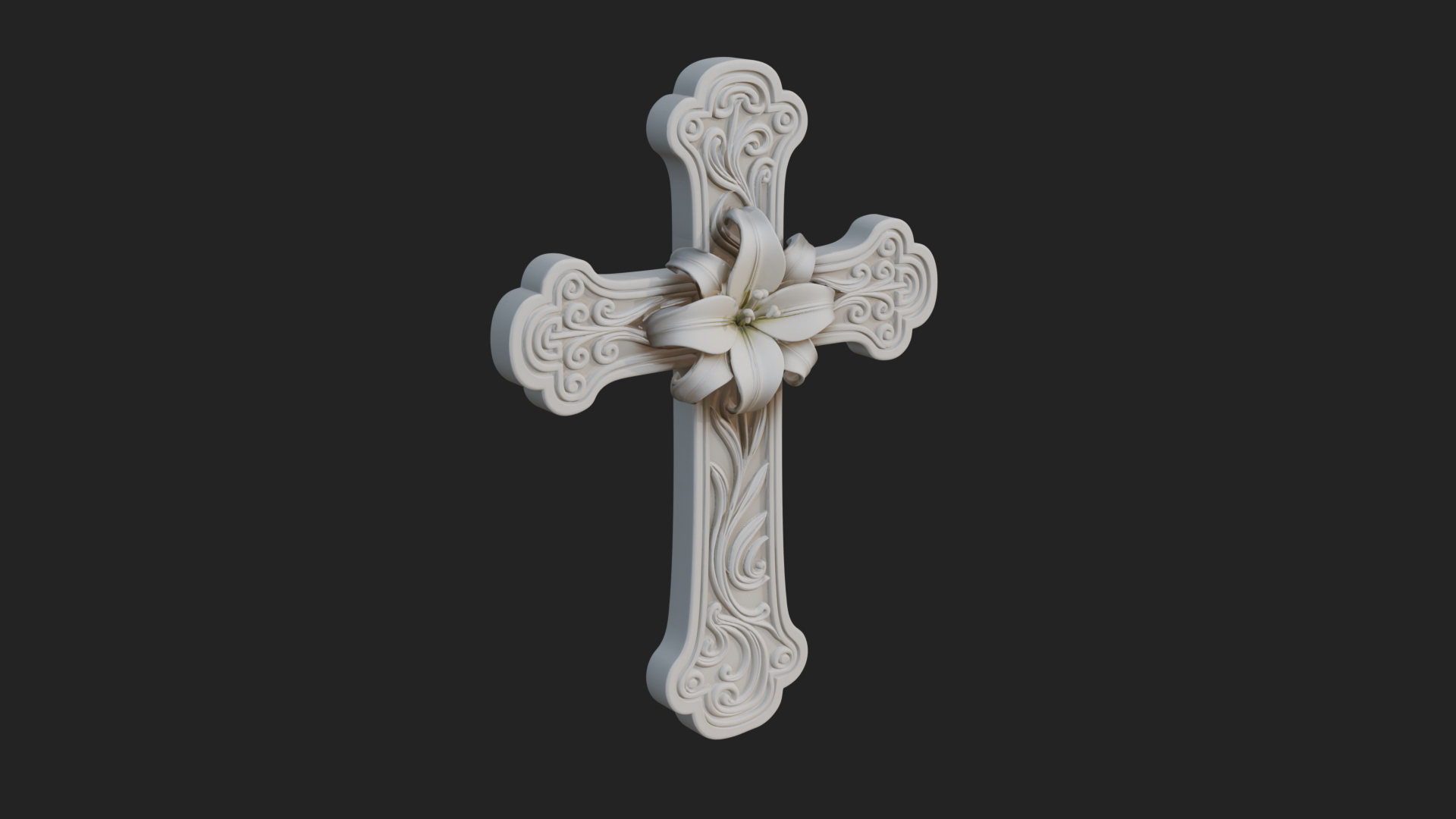 Carved Relief Wall Cross Design 329 3D Print Model 3D Model