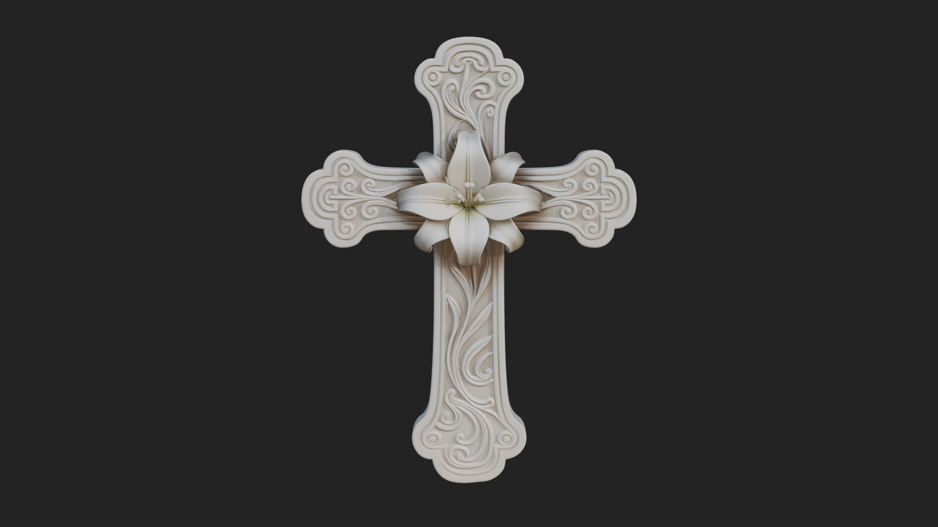 Carved Relief Wall Cross Design 329 3D Print Model 3D Model