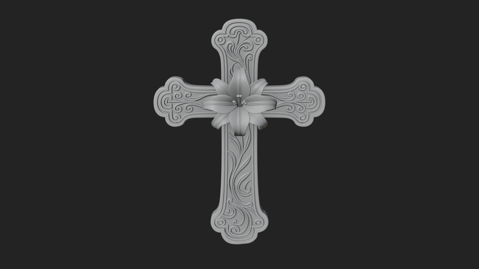 Carved Relief Wall Cross Design 329 3D Print Model 3D Model