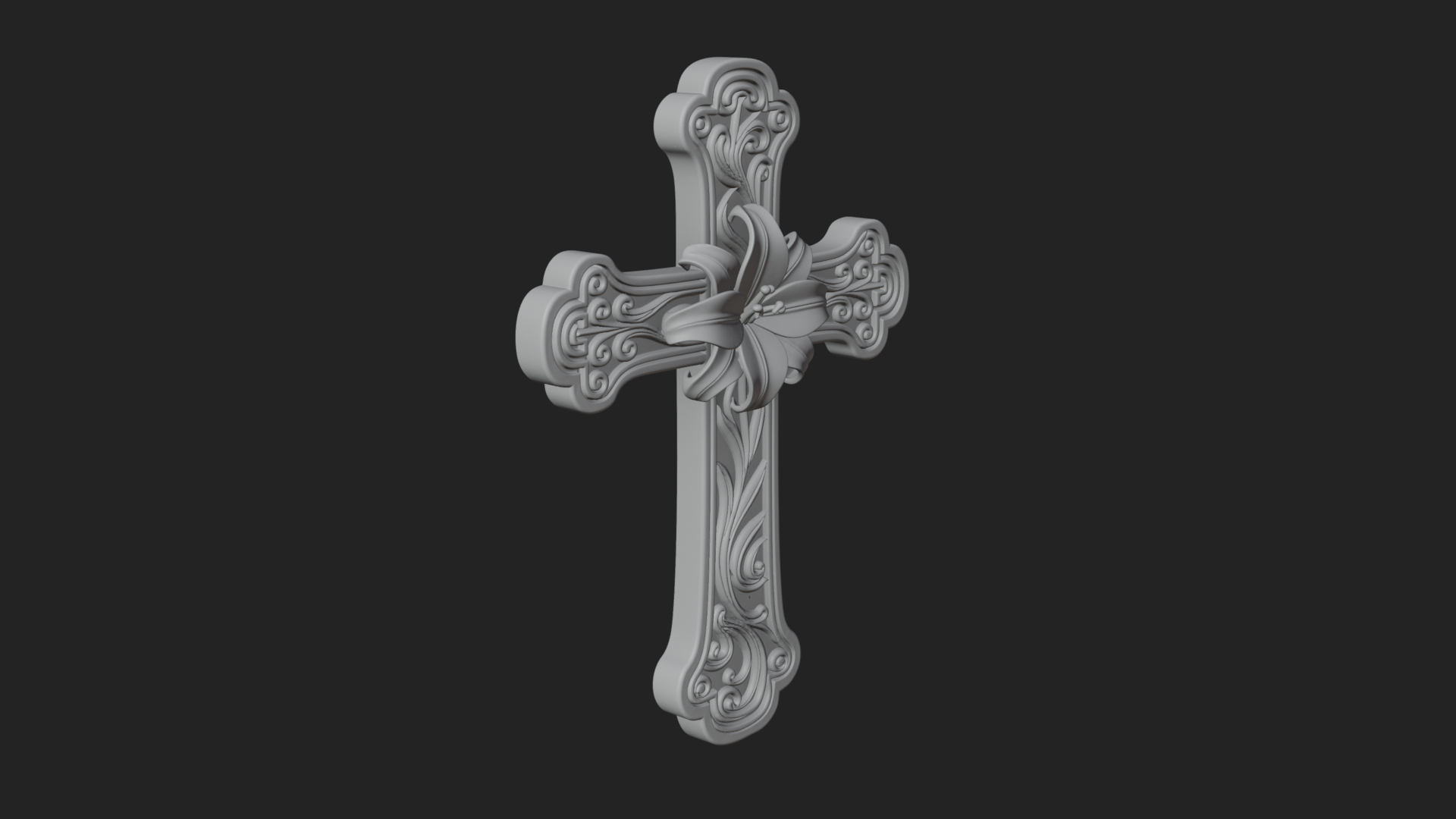 Carved Relief Wall Cross Design 329 3D Print Model 3D Model