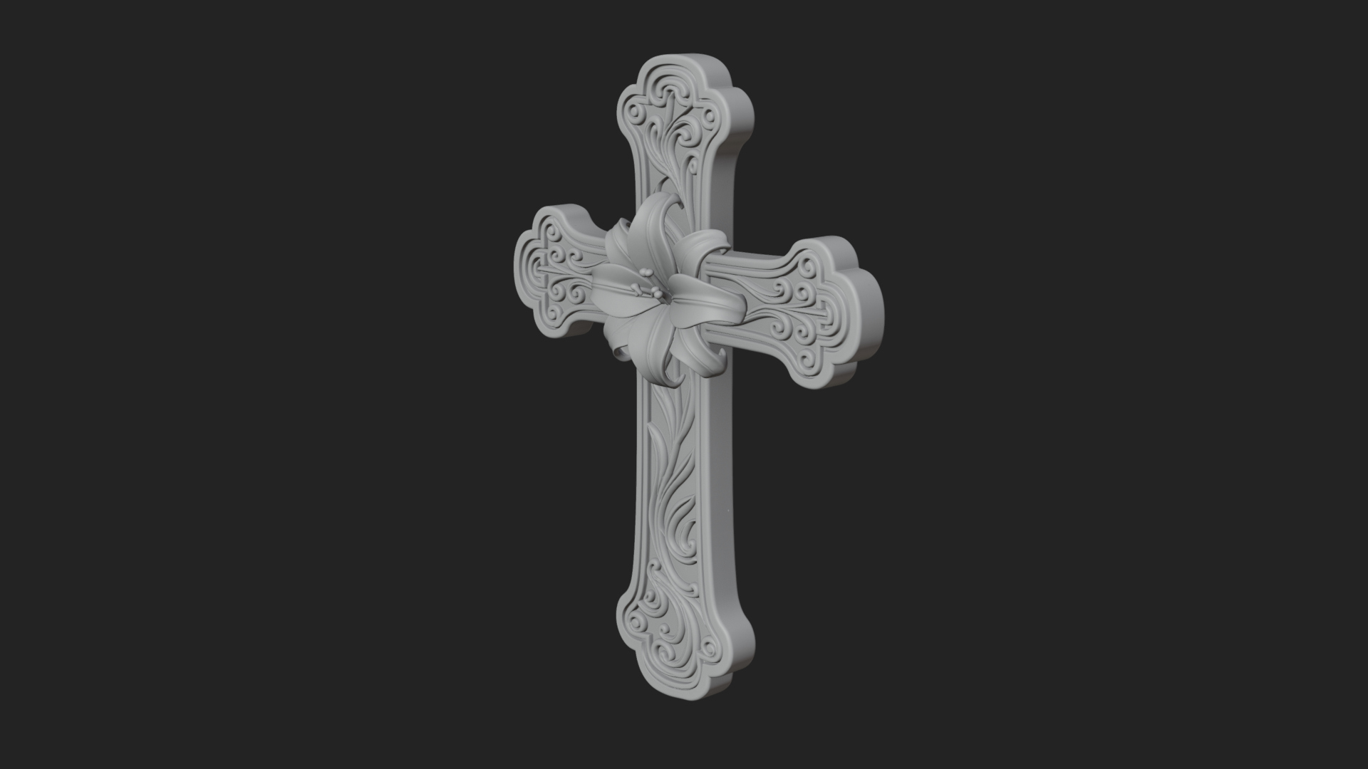 Carved Relief Wall Cross Design 329 3D Print Model 3D Model