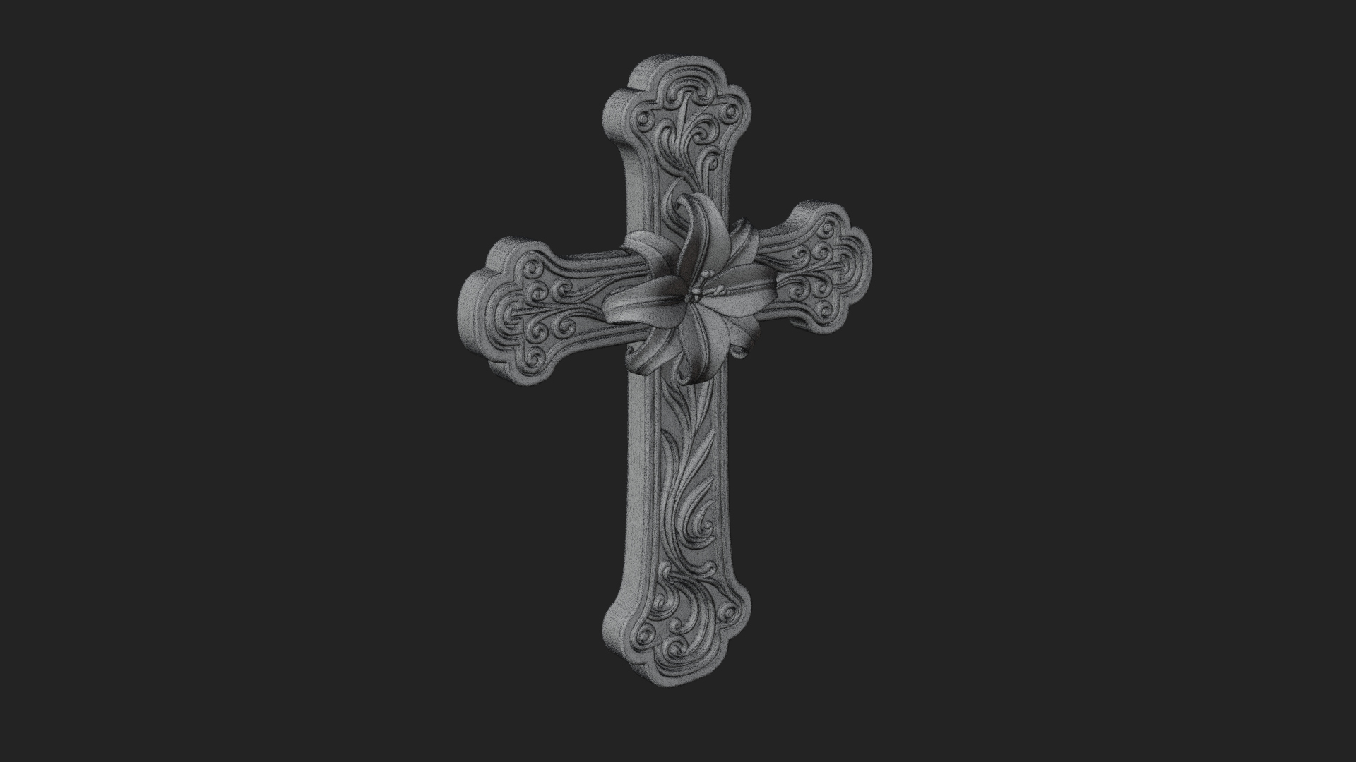 Carved Relief Wall Cross Design 329 3D Print Model 3D Model