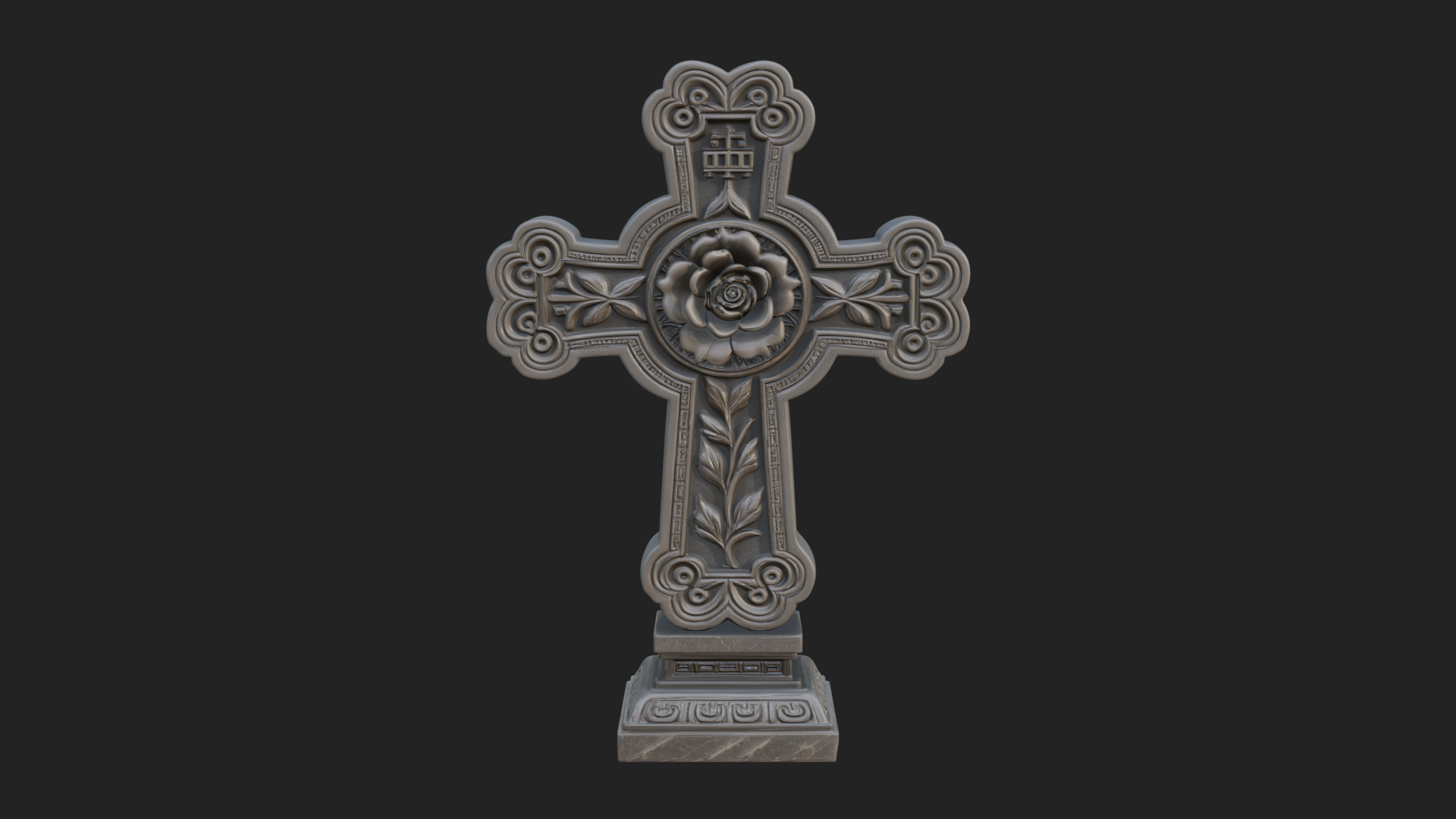 Carved Relief Wall Cross Design 33 3D Print Model 3D Model
