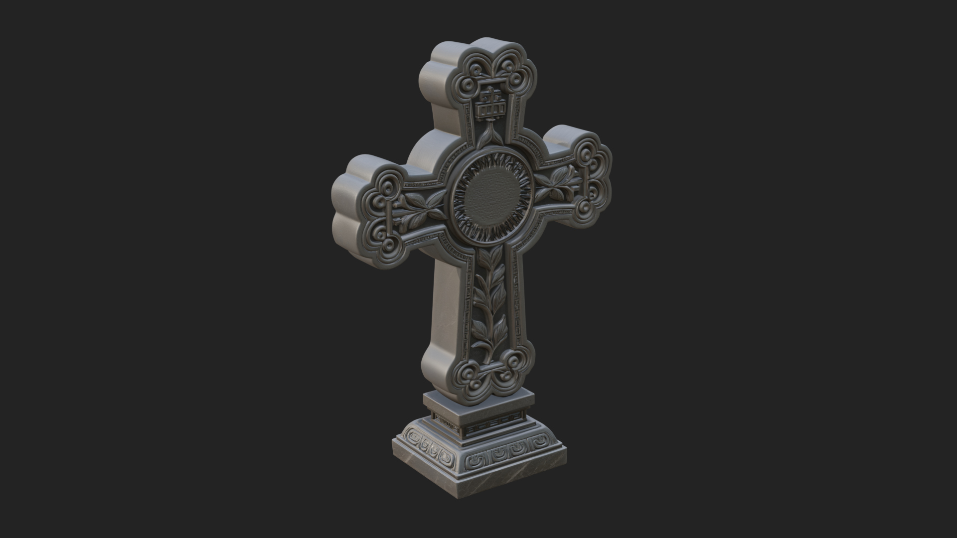 Carved Relief Wall Cross Design 33 3D Print Model 3D Model