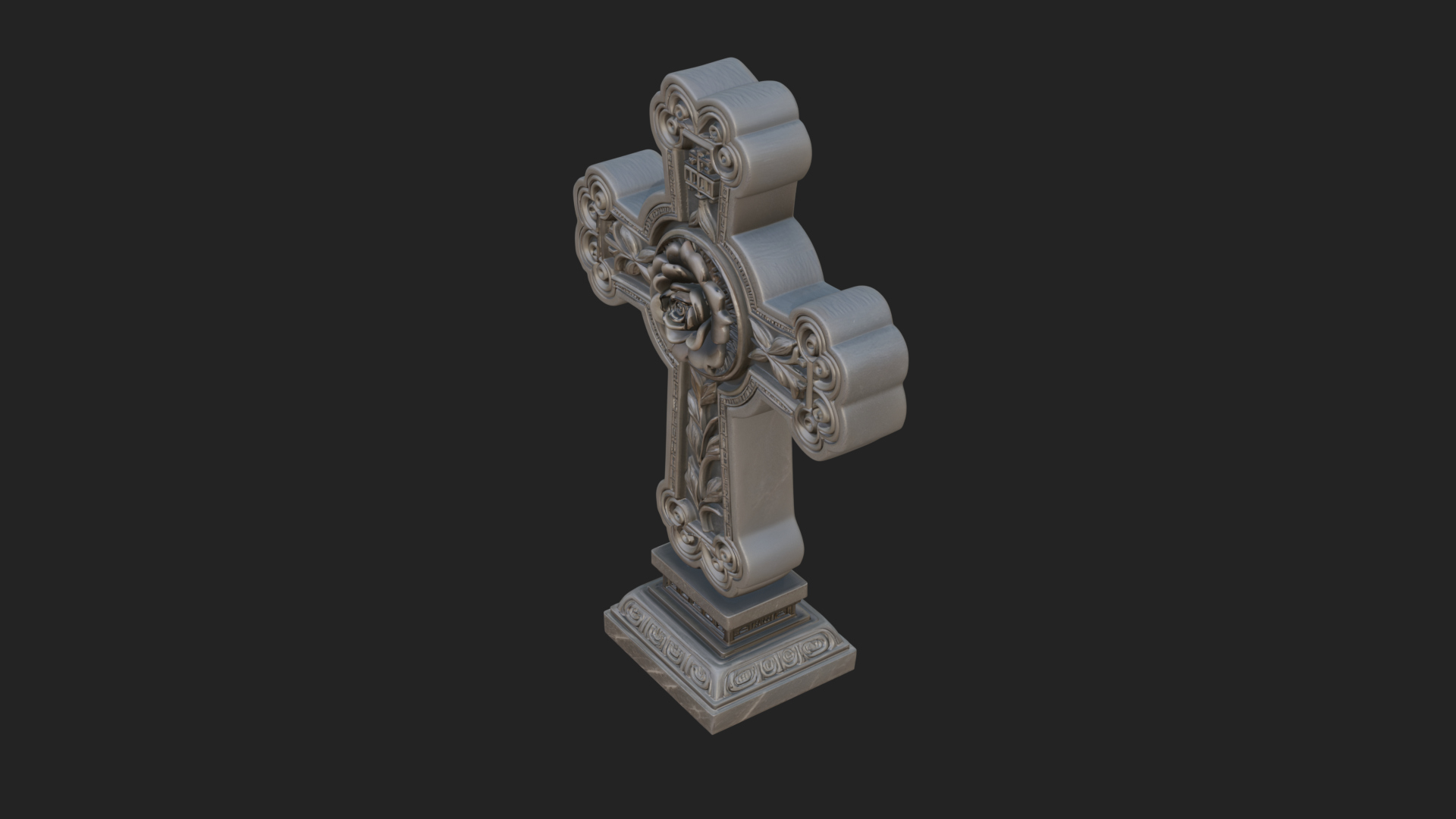 Carved Relief Wall Cross Design 33 3D Print Model 3D Model