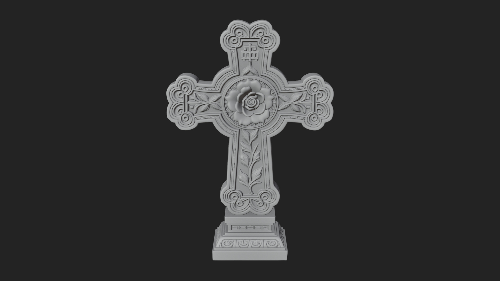 Carved Relief Wall Cross Design 33 3D Print Model 3D Model